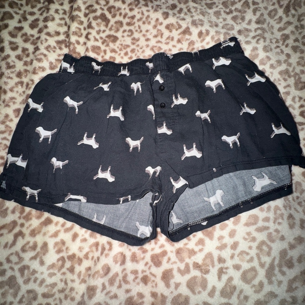 Black Dog Print Women's Lounge Shorts